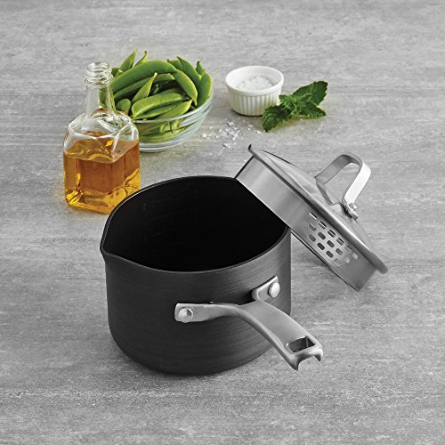 Calphalon Classic Nonstick Sauce Pan with Cover, 1.5 quart, Grey