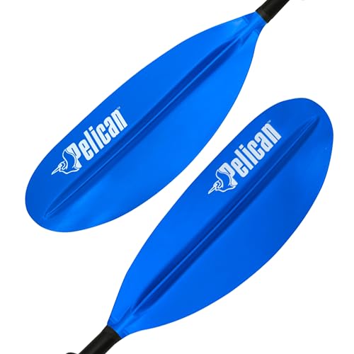 Pelican- Standard Kayak Paddle - Aluminum Shaft and a Durable Polypropylene Blade - 0/65° Blade Angle - with Drip Ring