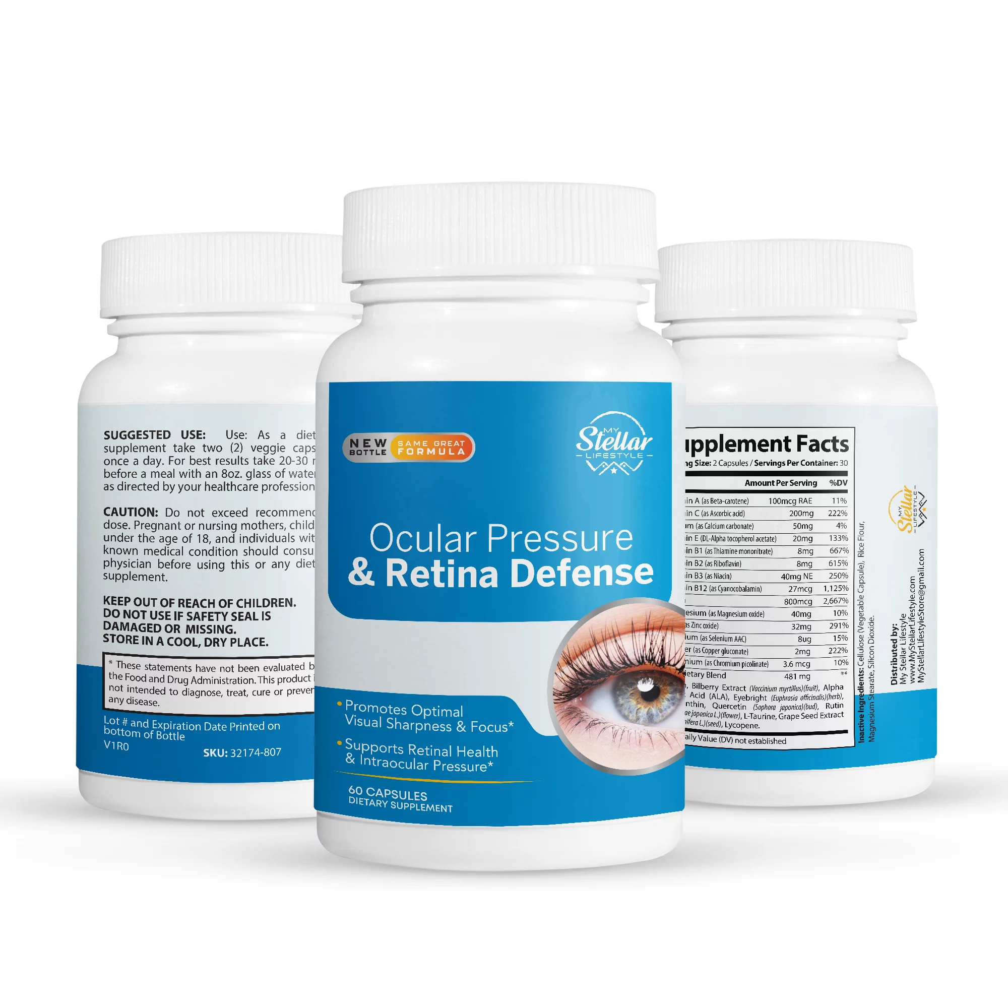 10 Pack Ocular Pressure & Retina Defense, support healthy intraocular pressure and retinal-60 Capsules x10