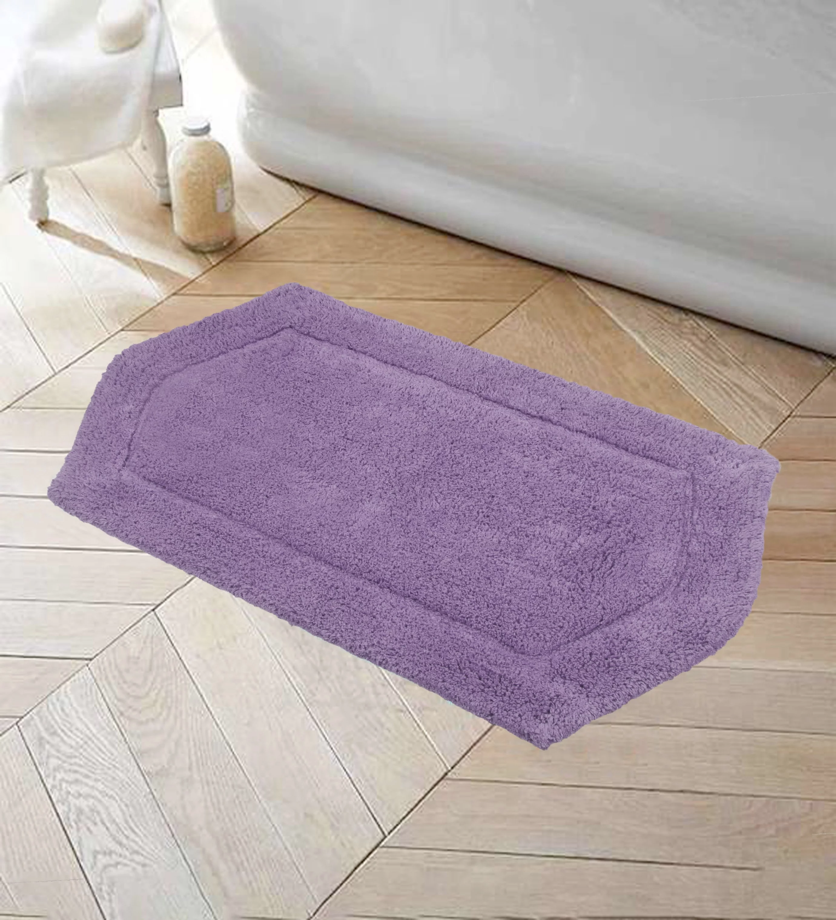 Home Weavers Waterford Collection 100% Cotton Tufted Bath Rug, Soft and Absorbent Bath Rugs, Non-Slip Bath Carpet, Machine Wash Dry, bath rugs for Bathroom Floor, 21