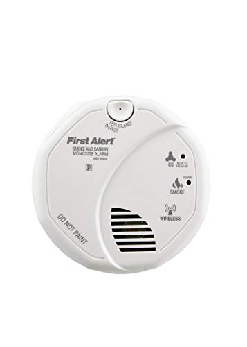 First Alert Battery Powered SCO500B Wireless Interconnected Photoelectric Smoke and Carbon Monoxide Combo Alarm with Voice and Location