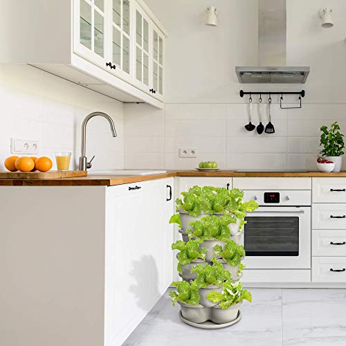 Amazing Creation Stackable Planter, Terracotta 5-Tier Vertical Garden Planter, Grow Your Own Vertical Oasis of Vegetables and Succulents