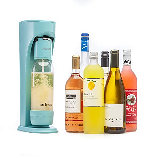 Drinkmate OmniFizz Sparkling Water and Soda Maker, Carbonates Any Drink, Bubble Up Bundle - Includes Two 60L CO2 Cylinders, One Carbonation Bottle, and Fizz Infuser (Arctic Blue)
