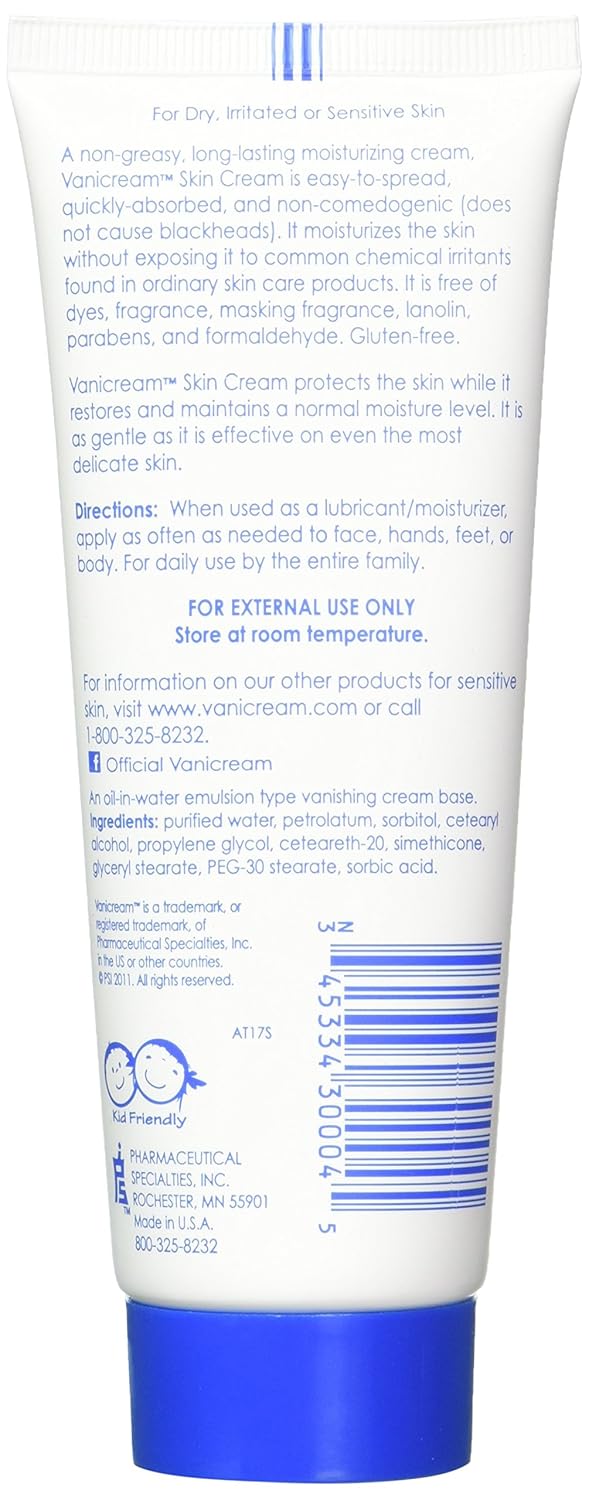 Vanicream Moisturizing Skin Cream for Sensitive Skin, Fragrance Free, 4 Ounce (Pack of 2)