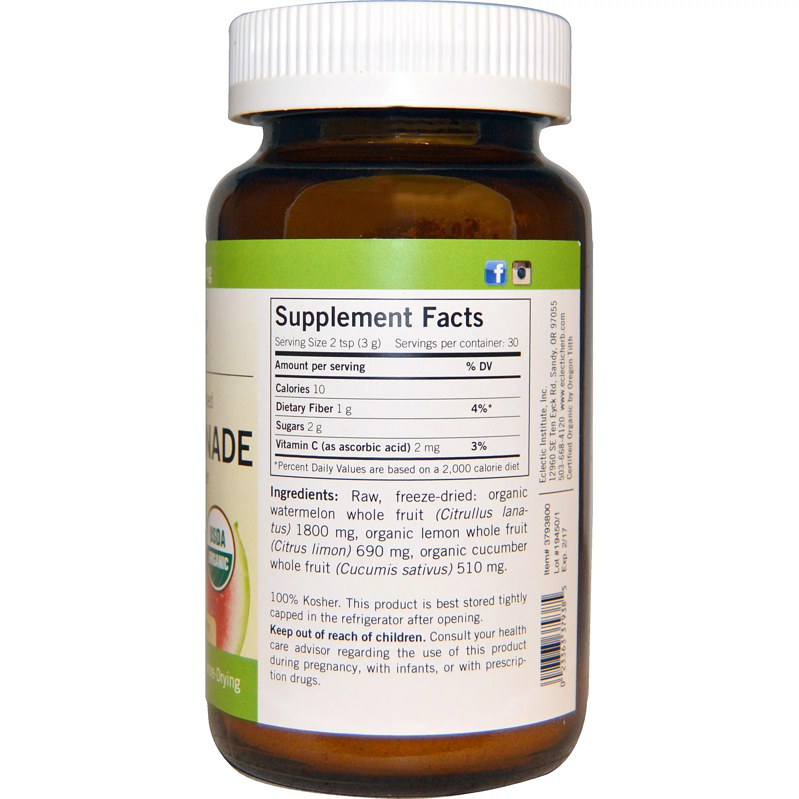 Eclectic Herb Watermelonade 3.2 oz (90 g) Powder