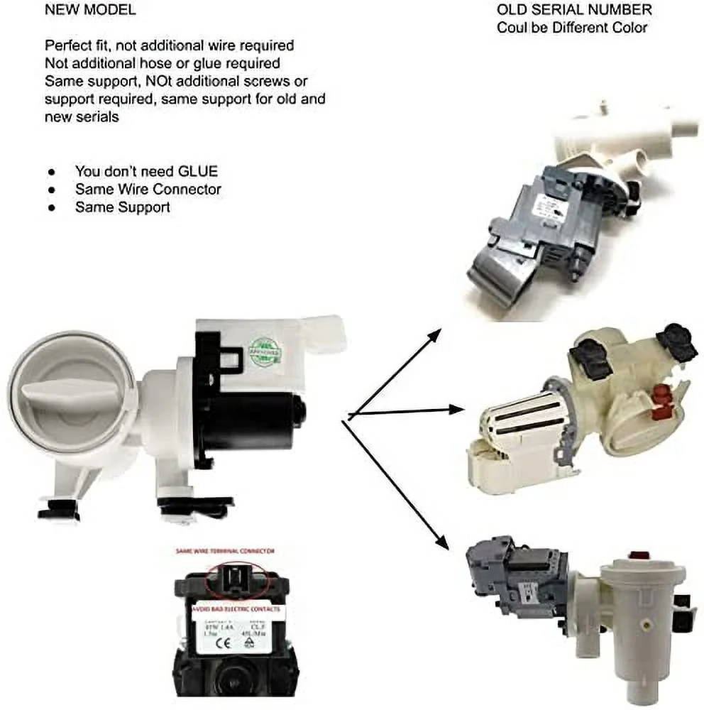 GLOB PRO SOLUTIONS W10422971 3280968 W10515399 Askoll M222-5 CKD1362 Washer Water Drain Pump Replacement for and compatible with Maytag Heavy DUTY