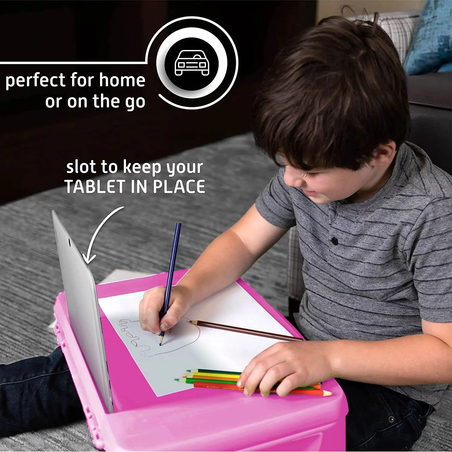 MAVOCRAFT Folding Lap Desk, Laptop Desk, Breakfast Table, Bed Table, Serving Tray, (Pink)