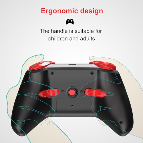 Switch Controller, Wireless Controller Compatible Nintendo Switch/Switch OLED/PC/Android/IOS with Turbo Motion Vibration (Black)