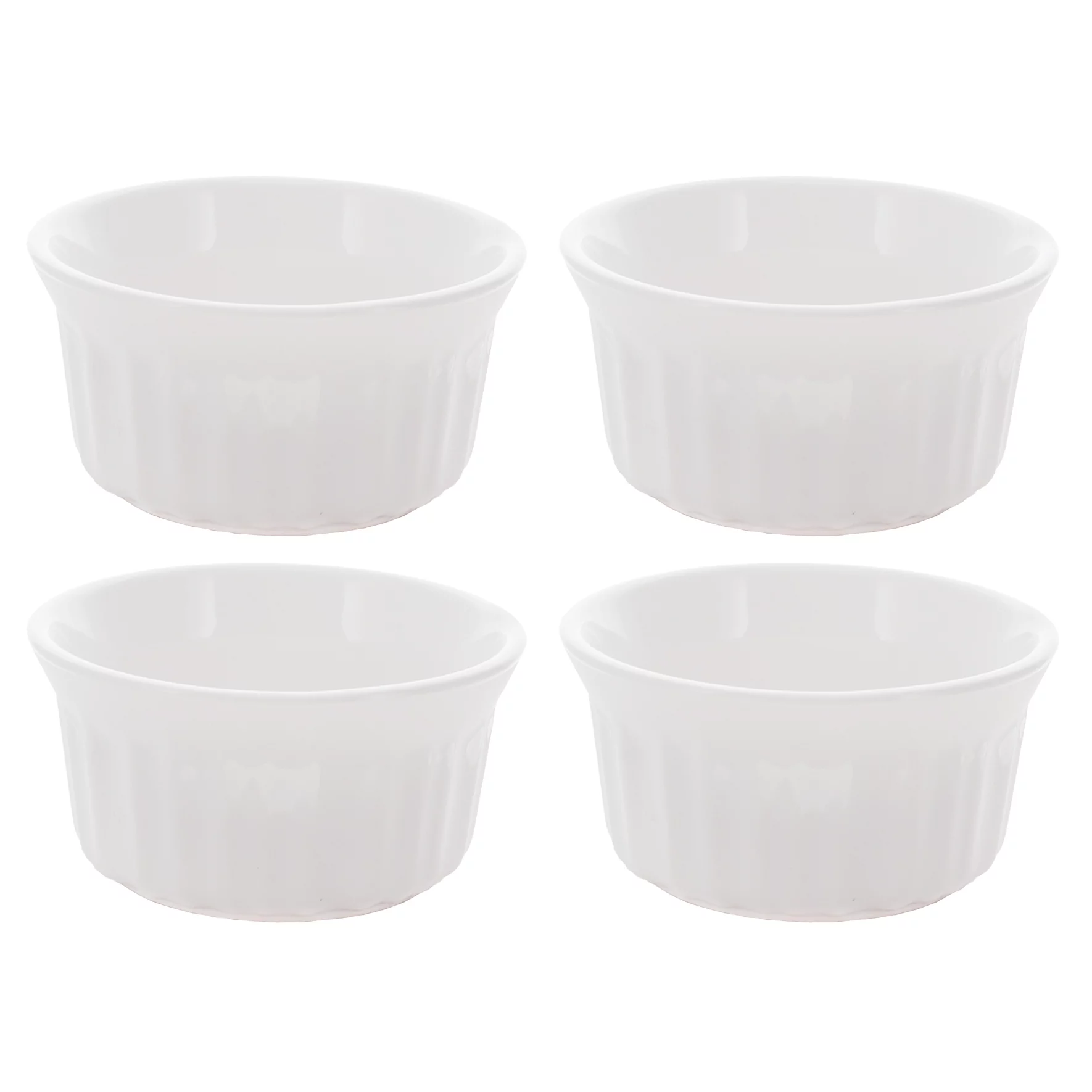 Corningware RS4 4oz/118mL Round French White Ramekins Bowl (4-Pack)