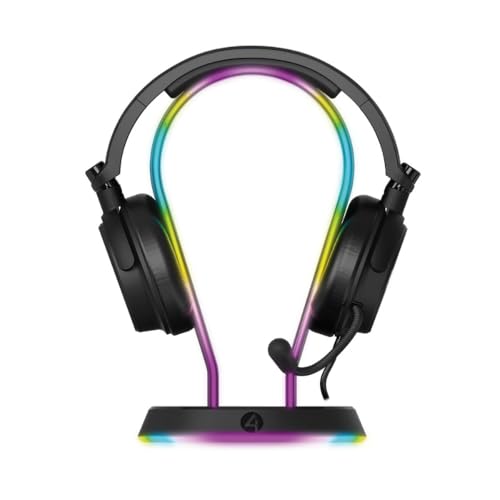 4Gamers Light Up Headset & Stand Bundle - Compatible with Gaming Consoles, PC, Mobile and Tablet