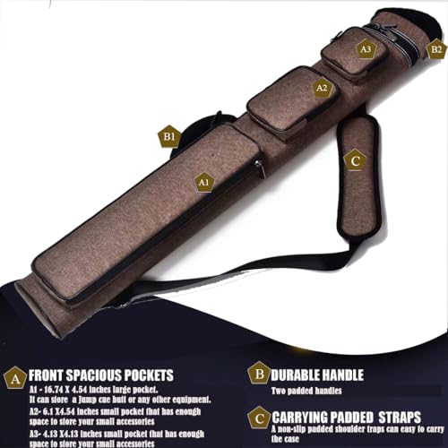 Champion 2X4,3x6 Nylon/Leatherette Billiard Pool Cue Stick Hard Carrying Case 4S2B, 6S3B