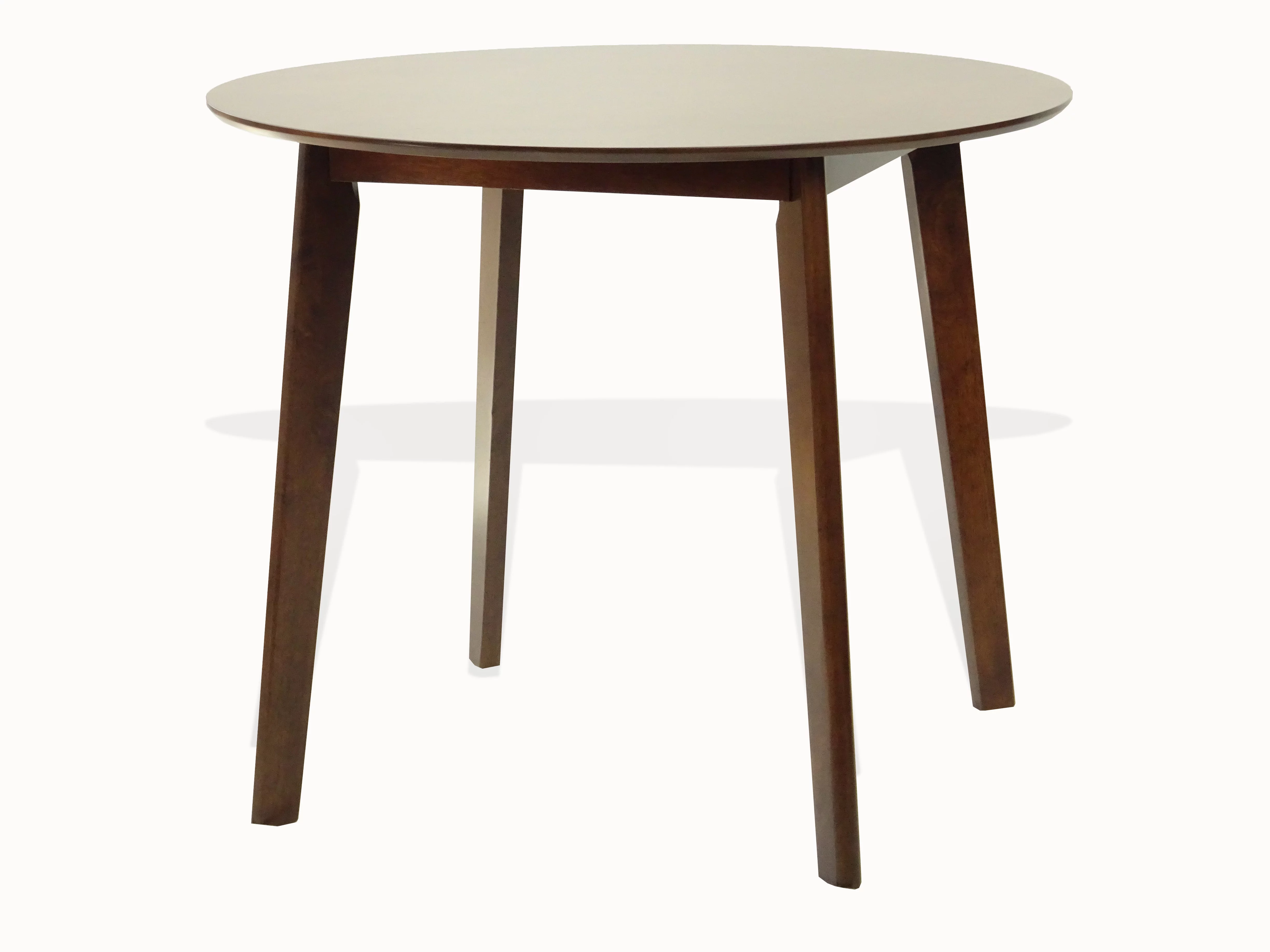 Kitchen Modern Wood Mandy Round Dining Table Medium Brown Finish