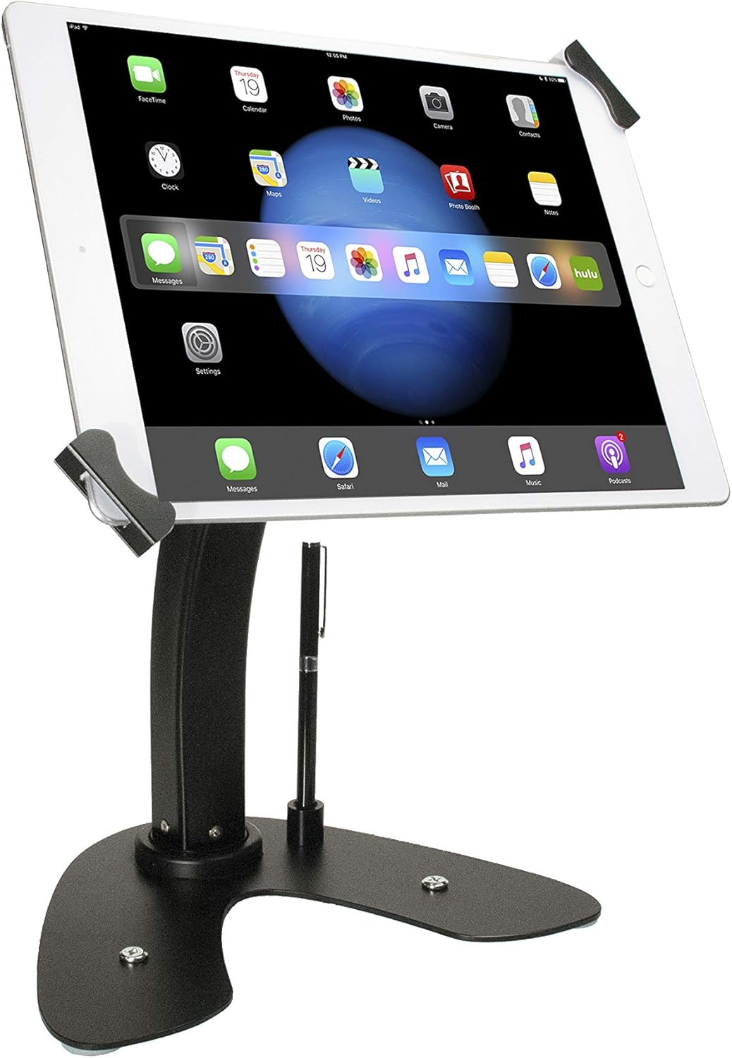 Dual Kiosk Stand – CTA Security Stand with Locking Case, Cable, Stylus and Tether – Compatible with Headphone Jack, iPad 7th/ 8th/ 9th Gen 10.2”, iPad Pro 10.5 (PAD-ASKW10) – White