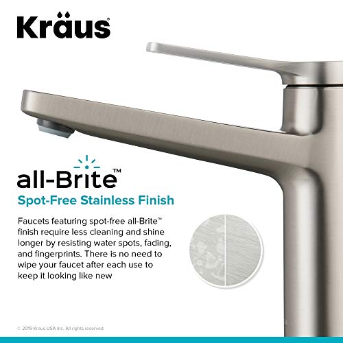 KRAUS Indy Single Handle One Hole Bathroom Sink Faucet in Chrome, KBF-1411CH