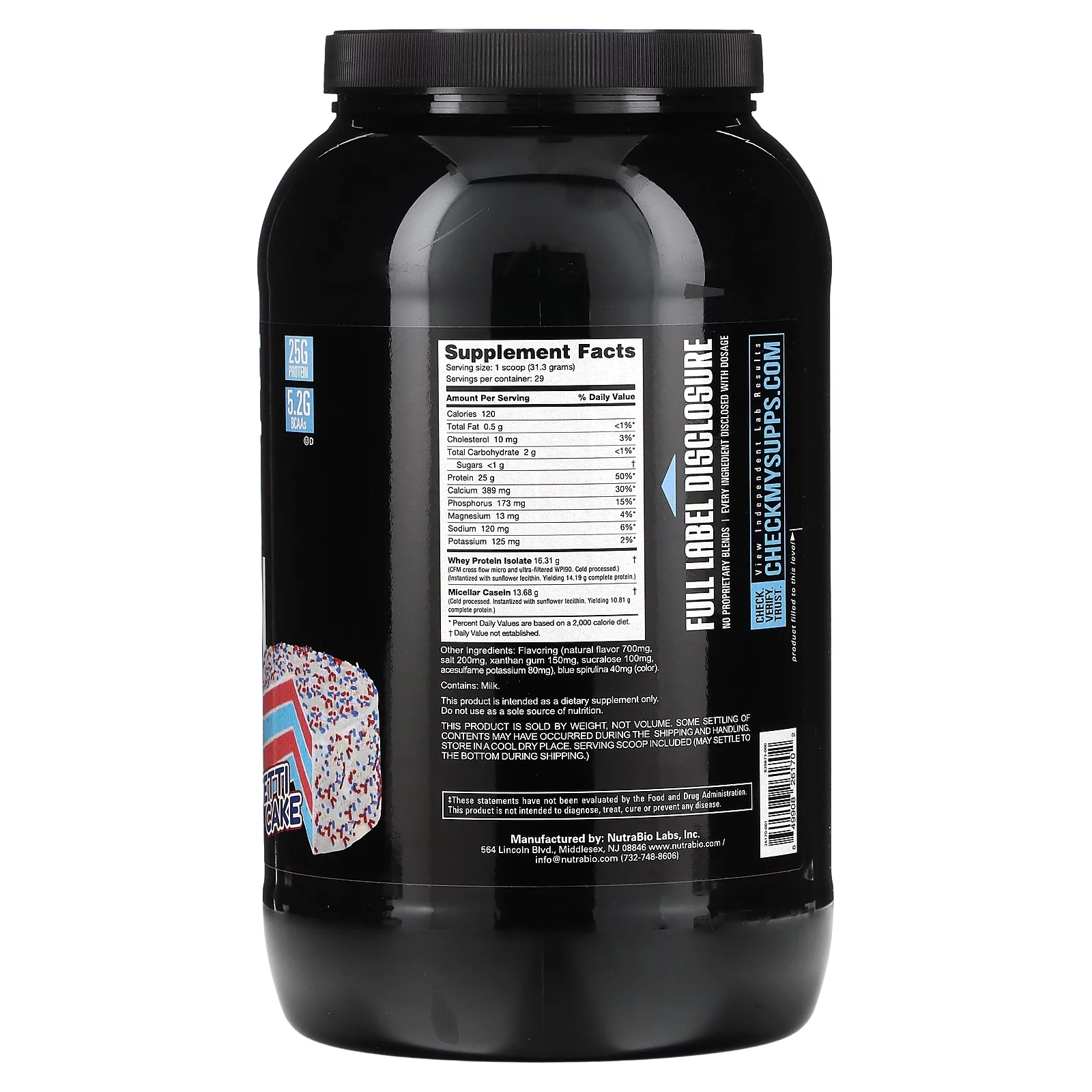 NutraBio Muscle Matrix Protein, Confetti Cake, 2 lb (907 g)