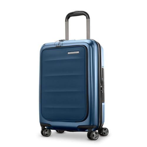 Samsonite Carry-On Pro Front Pocket Hardside Expandable 21-Inch Octiv Luggage: Durable & Impact Resistant, 360° Aero Trac Spinner Wheels, Adjustable Telescopic Handle, TSA Approved Lock - Silver