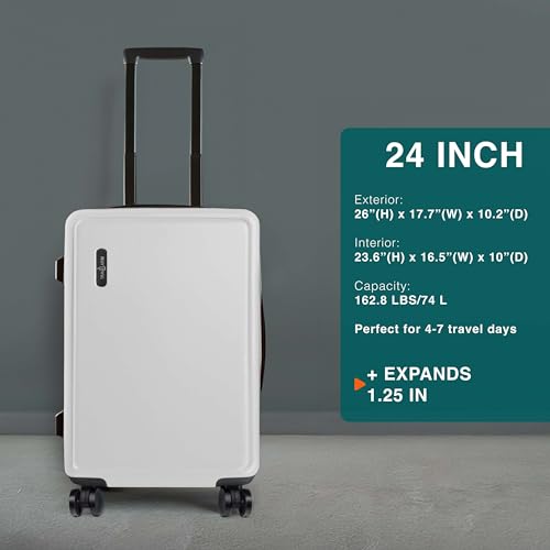 22 Inch Carry On Luggage 22x14x9 Airline Approved, Carry On Suitcase with Wheels, Hard-shell Carry-on Luggage, Durable Luggage Carry-On, Black Small Suitcase with Cosmetic Case