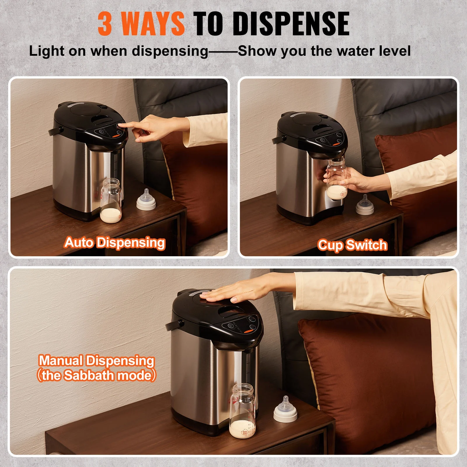 SKYSHALO Instant Hot Water Dispenser 3L/102oz Electric Countertop Water Dispenser