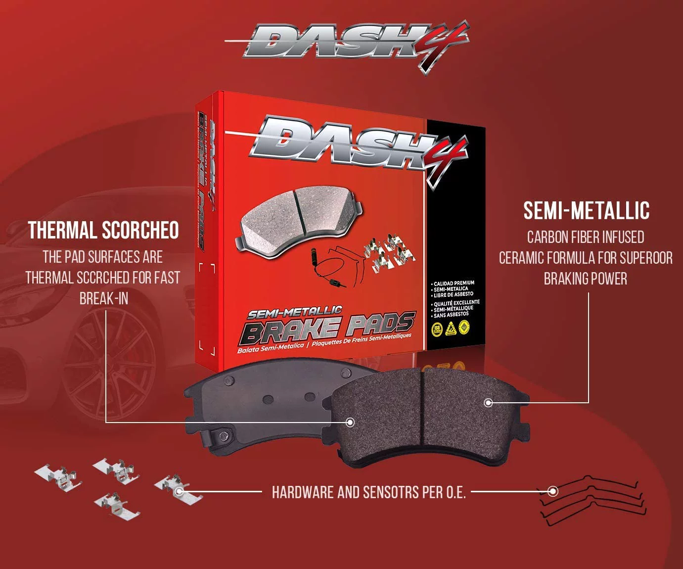 Dash4 Semi-Metallic Disc Brake Pad MD1094
