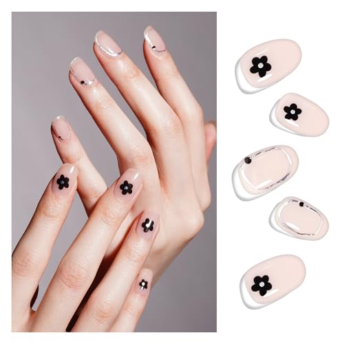 DANNI & TONI Semi Cured Gel Nail Strips Christmas Santa Claus Snowflakes Cat Eye Gel Nail Wraps 28 Stickers | Mistletoe Meow