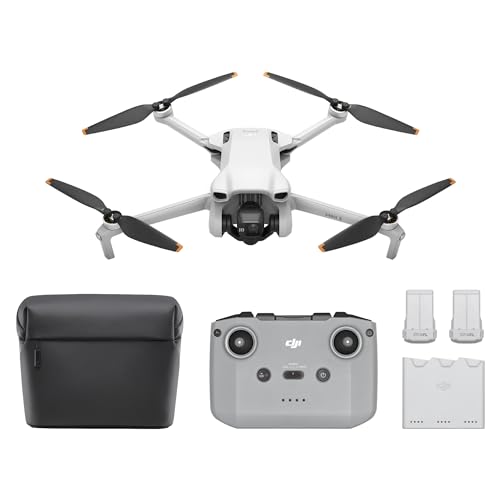 DJI Mini 3 Fly More Combo, Lightweight 3x Mechanical Gimbal Mini Camera Drone with 4K HDR Video, 3 Batteries for 114-min Flight Time, up to 32800ft (10km) Video Transmission, True Vertical Shooting