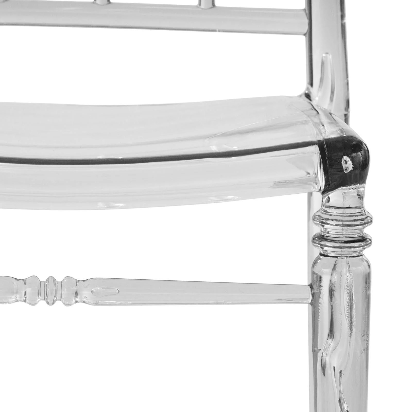 LeisureMod Spindle Transparent Modern Lucite Dining Chair