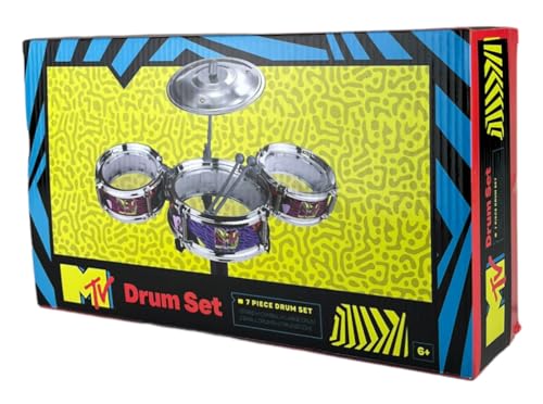 MTV Desktop Drum Set – Officially Licensed Mini Drum Kit for Kids & Adults Ages 6+, Compact Tabletop Percussion by Well Played