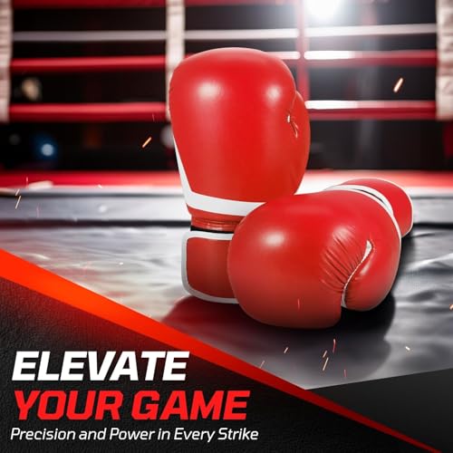 Flexzion Boxing Sparring Training Gloves Pro Muay Thai Kickboxing Heavy Bag Punching Mitts Wrist Wrap Full Contact Combat Sport Protective Hand Gear Martial Art Supply for Women & Teens, 10Oz