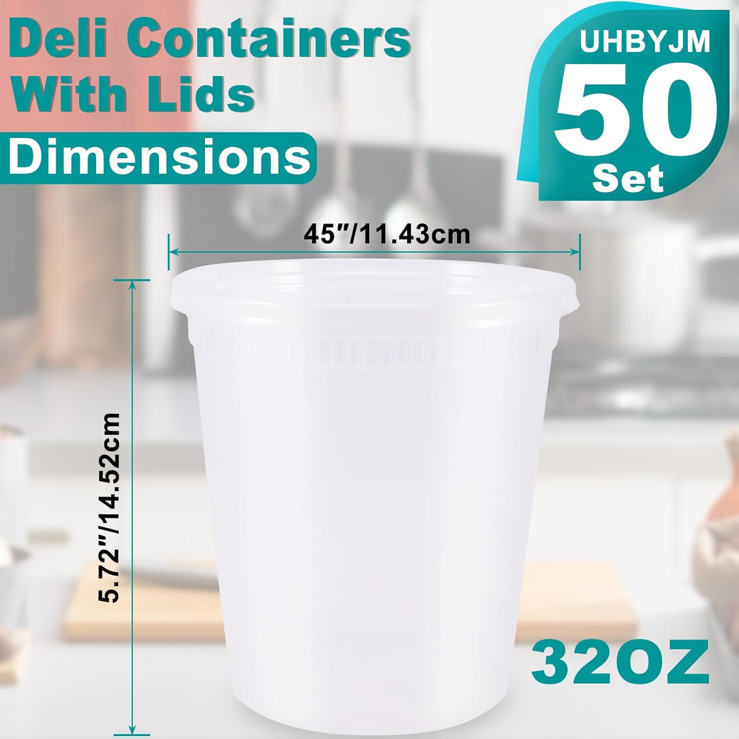 50 Pack Deli Containers with Lids,32oz Plastic Deli Food Storage Containers, Leakproof Clear Takeout Container With Airtight Lids, BPA-Free, Microwave Dishwasher Freezer Safe,Heavy-Duty Quality