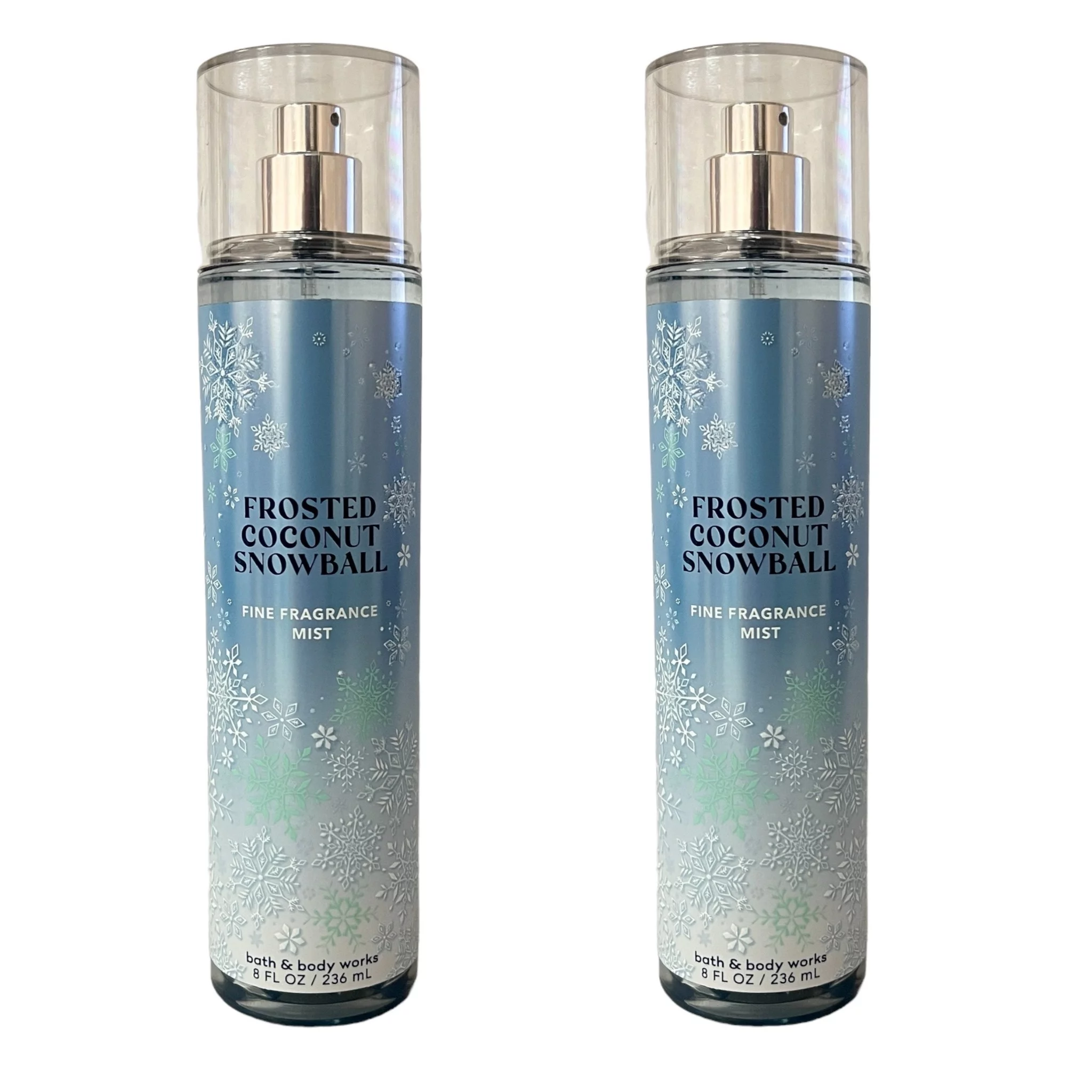 Bath and Body Works 2 Pack Frosted Coconut Snowball Fine Fragrance Mist 8 oz.