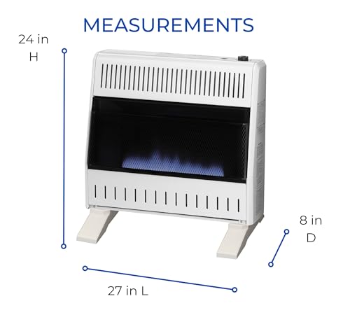 ProCom Heating Liquid Propane Ventless Blue Flame Heater With Base Feet - 30,000 BTU, Manual Control - Model# ML300HBA-B