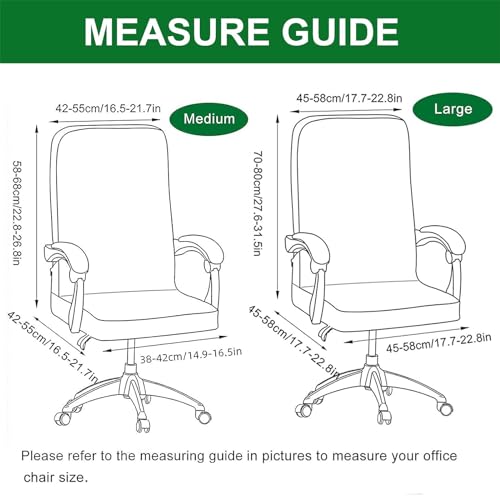 Printed Office Chair Cover Stretch Computer Chair Slipcover Universal Desk Rotating Chair Cover with Zipper Boss Chair Covers Office Chair Seat Cover Armchair Cover Slipcovers,M, 24