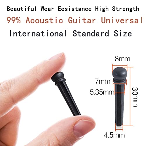 Miwayrer Acoustic Guitar Bone Bridge Saddle Nut with 6pcs Big Abalone Dot Guitar Bridge Pins and Pins puller