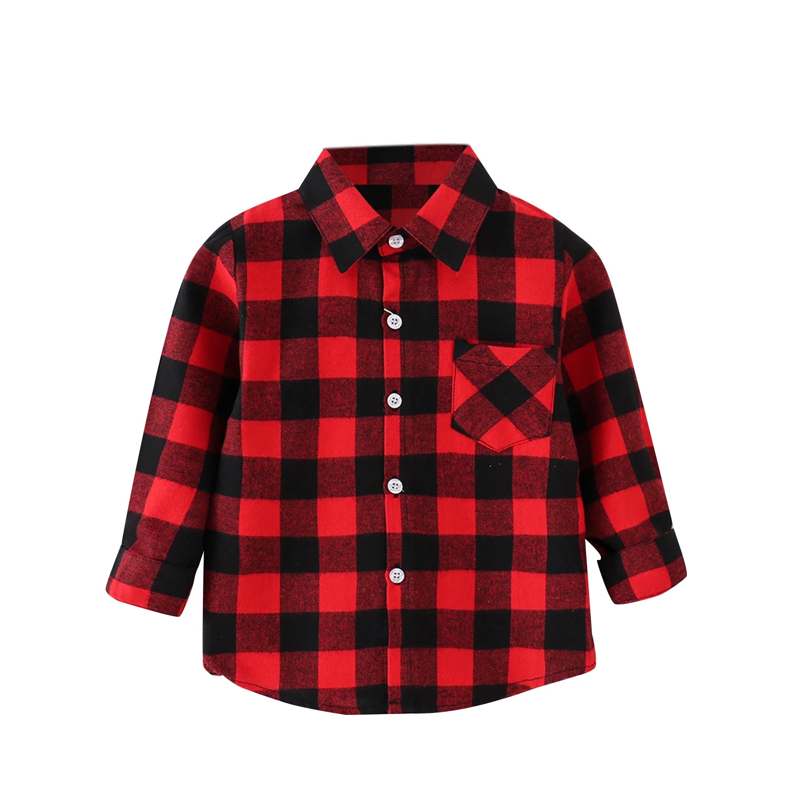 Boys Hoodies And Sweatshirts Autumn Winter Kids Flannel Jacket Plaid Long Sleeve Lapel Button Down Coat Tops Holiday Wear