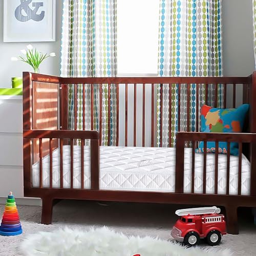 Premium Crib & Toddler Mattress,100% Knitted Fabric, Premium Fleece Surface-Hypoallergenic, 5