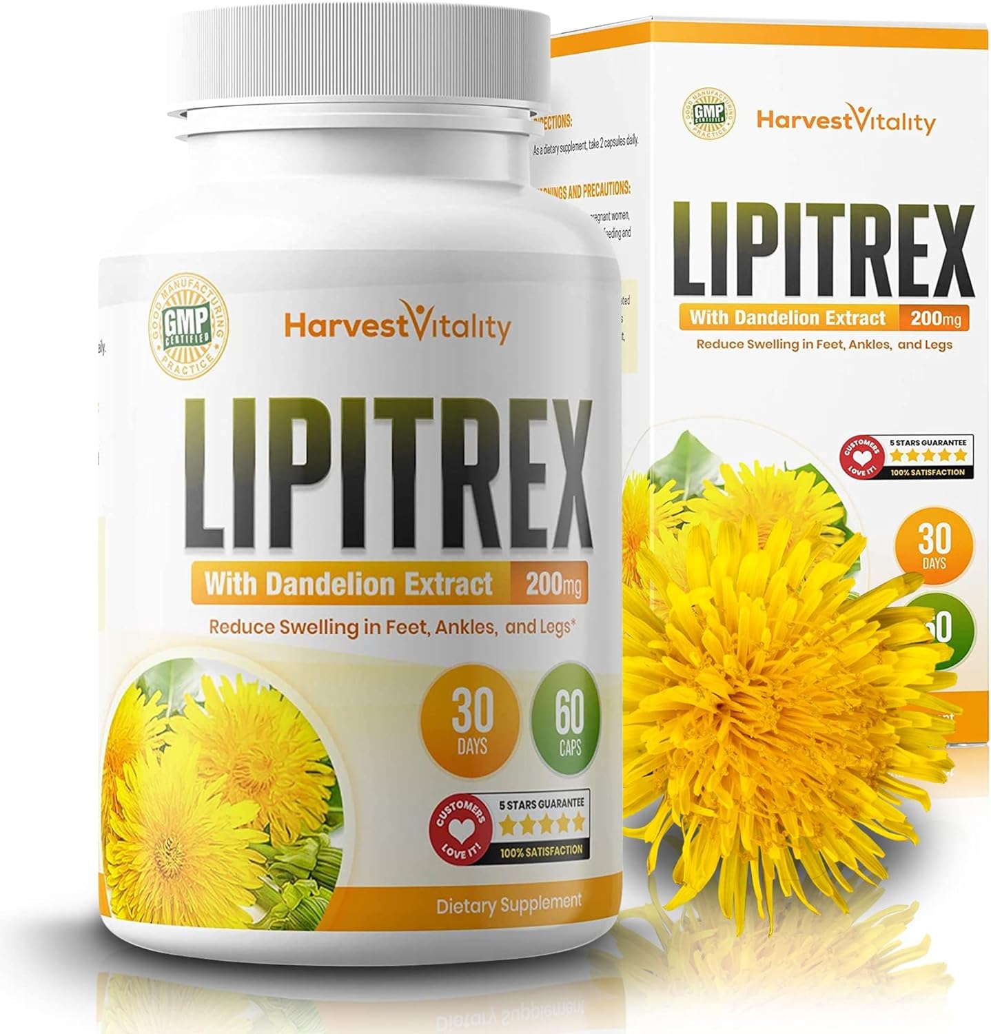 Swollen Feet and Ankles? Lipitrex Helps Reduce Swelling in Legs and Feet from Water Retention, Edema, & Slows Your Ankles from Swelling - Best for an Ankle That is Swollen, Swollen Foot, Edema in Leg