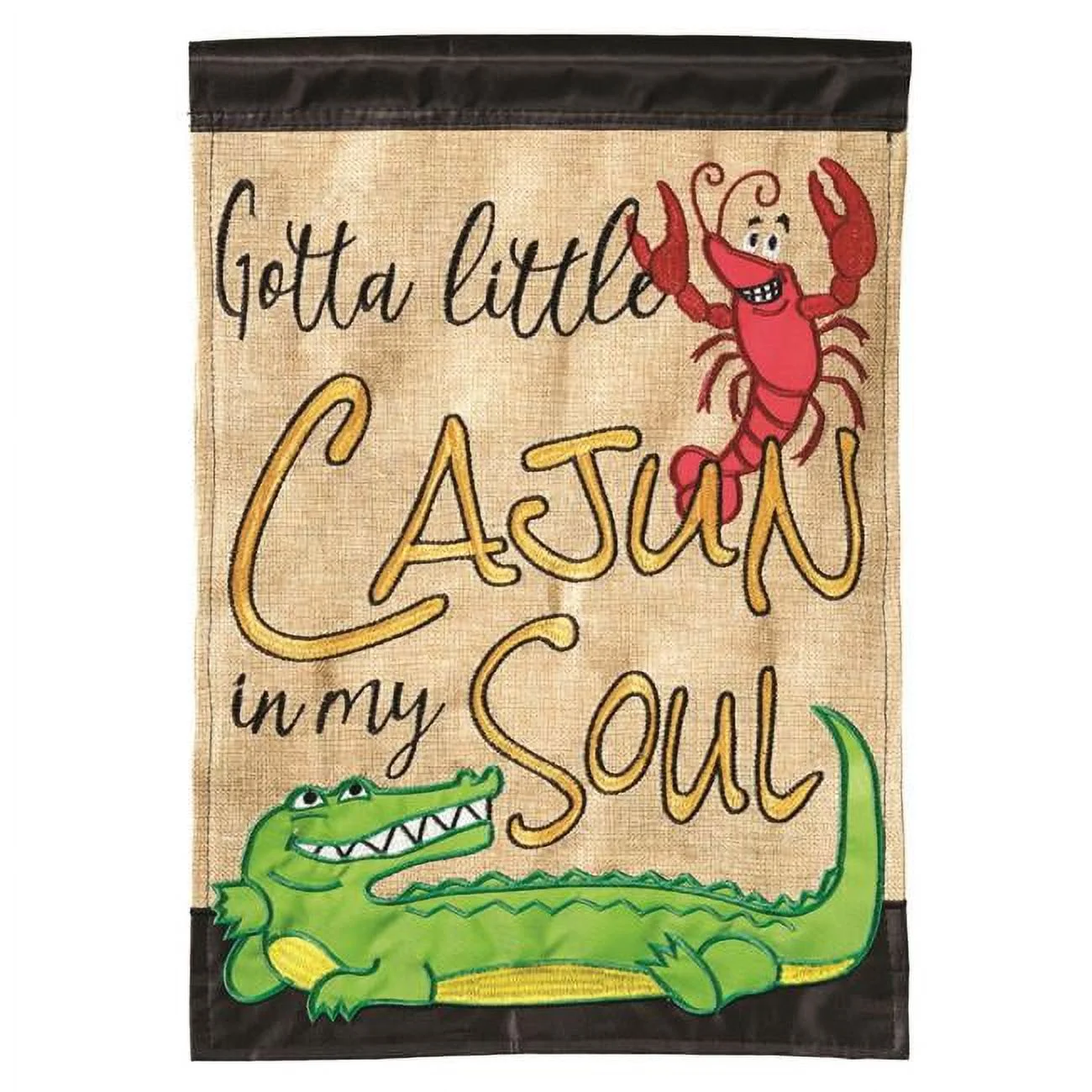 Magnolia Gardens M011008 Double Applique Cajun In My Soul Burlap Garden Flag