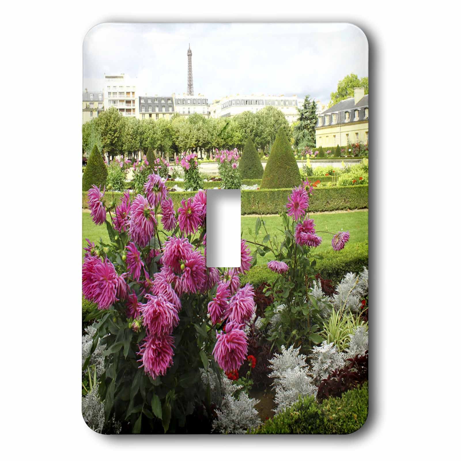 3dRose The breathtaking gardens near Les Invalides in Paris being watched over by the Eiffel Tower - Single Toggle Switch (lsp_38306_1)