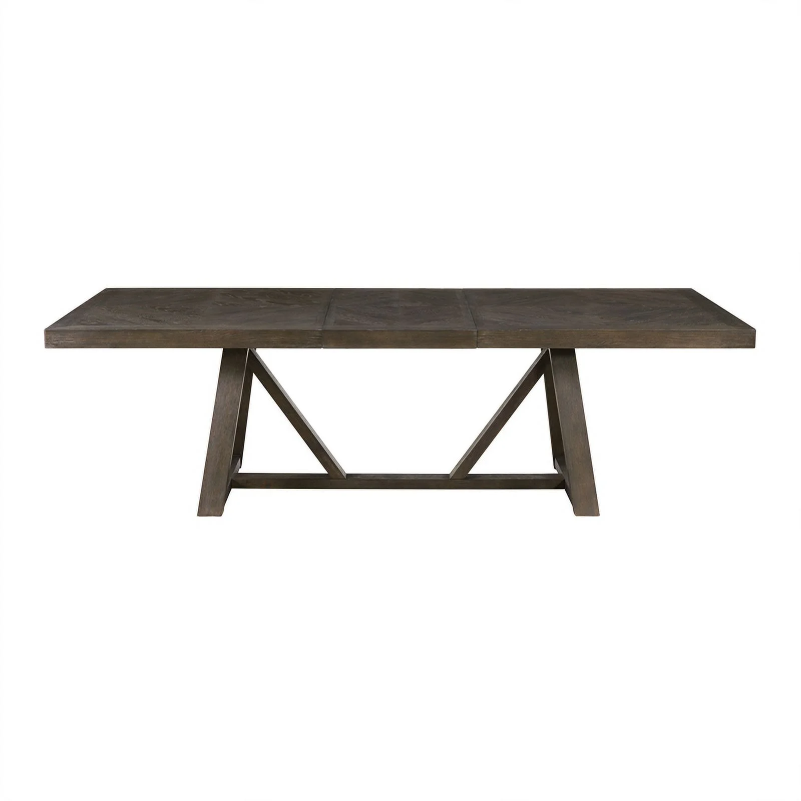 Intercon Furniture Modern Wood Trestle Table in Reclaimed Chevron Gray
