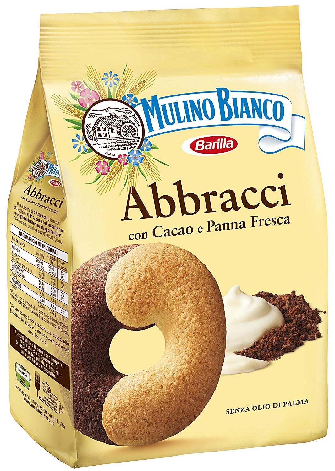 Mulino Bianco Abbracci Cookies 12.3 oz each (2 Items Per Order)