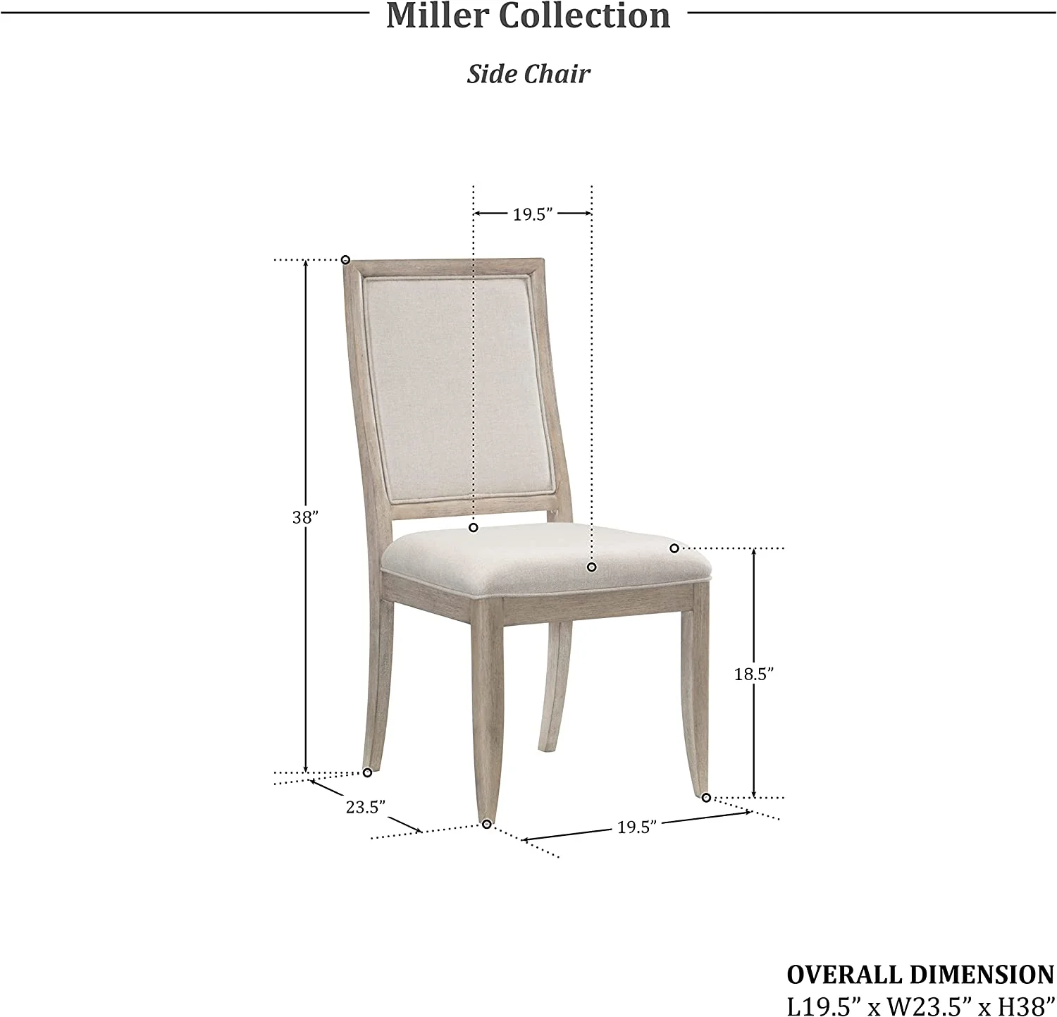 LIHONG Dining Side Chair (Set of 2), Gray