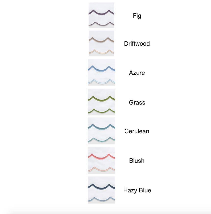 Matouk India Scallop 350 Thread Count Flat Sheet - Twin / Fig