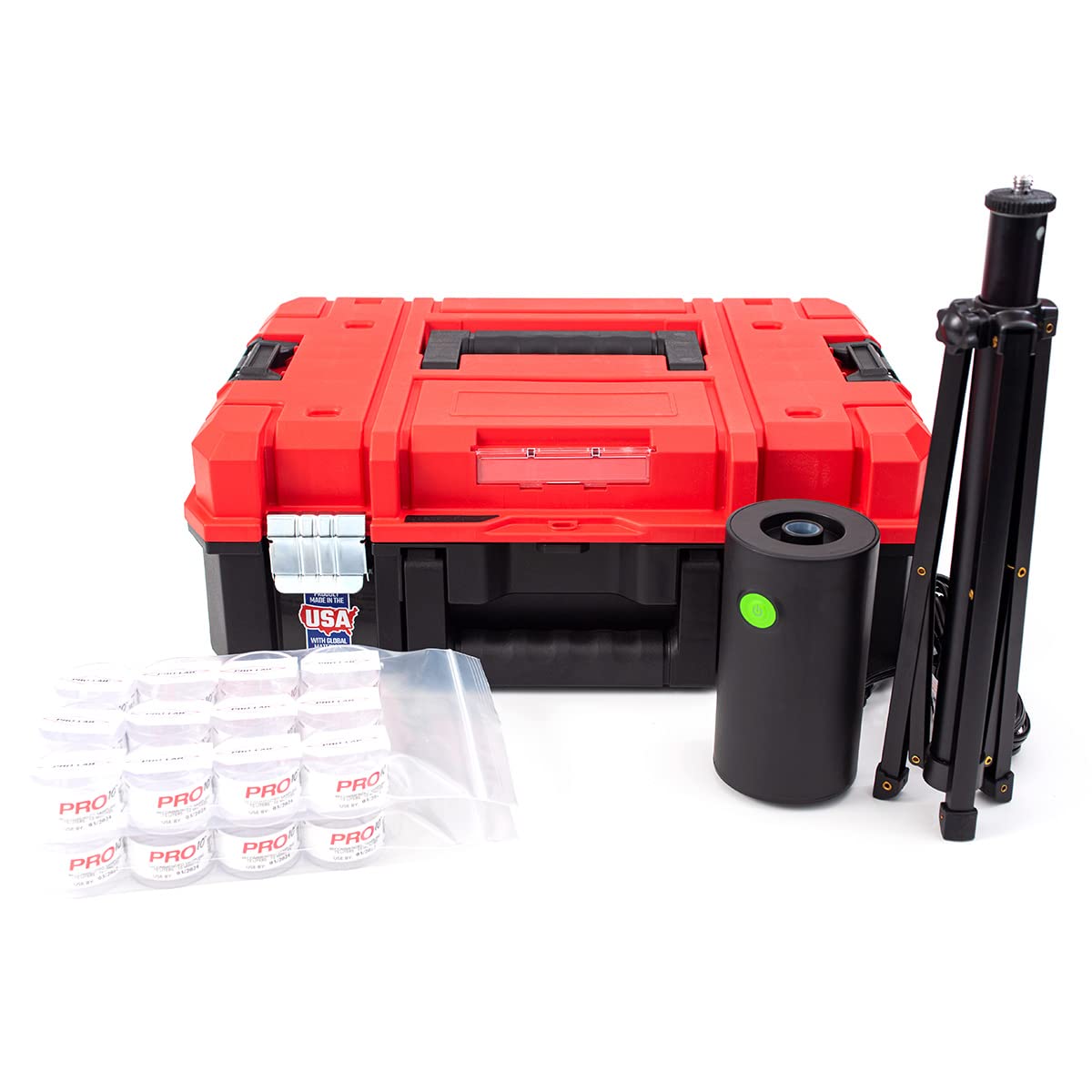 AIR-PRO Mold Test Kit for Home - Complete Testing System for Mold Inspectors Includes Pump, Case, Tripod, 24 P10 Air Sampling Cassettes with pre-Paid lab fees- Test Like A PRO