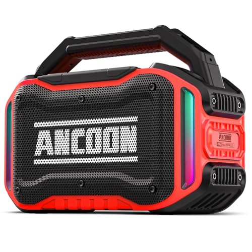 Speakers Bluetooth Wireless: 80W(Peak) Loud Speaker with Bass, 20H Playtime, IPX6 Waterproof, Large Jobsite Speakers for Work, Outdoor, Workshop, Garage, Portable Speaker with TWS (Black)