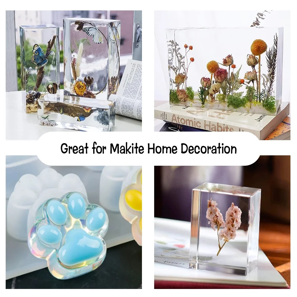 16OZ Premium Clear Epoxy Resin Kit Casting and Coating for River Table Tops, Art Casting Resin,Jewelry , DIY, Easy Mix 1:1 Ratio, Comes with 2 measuring cups, 4 sticks, and 1 pair of rubber gloves