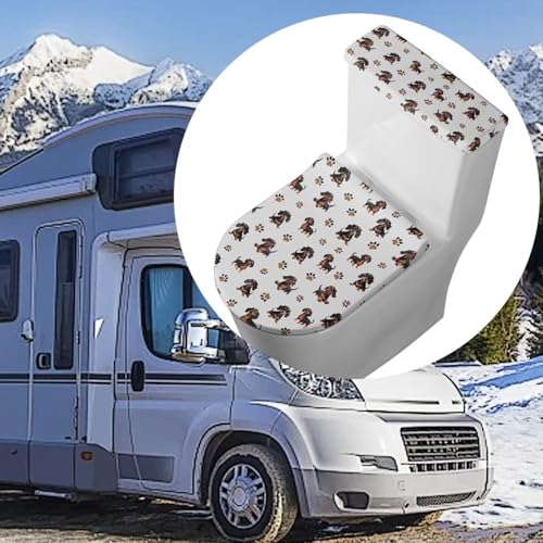 Christmas Bow Bell Toilet Tank Lid Cover and Toilet Seat Lid Cover 2 Pcs Set Toilets Covers with Elastic Cloth Fits Most Toilets Tanks & Lids