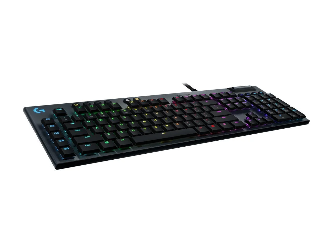 Logitech G815 Lightsync RGB Mechanical Gaming Keyboard - Cable Connectivity - USB Interface - English - PC, Windows, Mac OS - Mechanical Keyswitch - Black