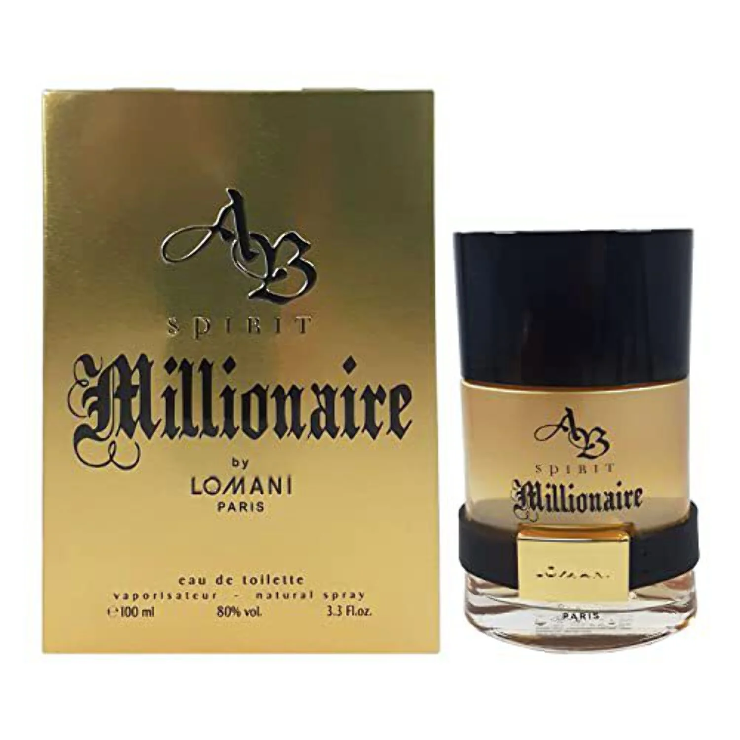 AB SPIRIT MILLIONAIRE Cologne. EAU DE TOILETTE SPRAY 3.3 oz / 100 ML By Lomani - Mens