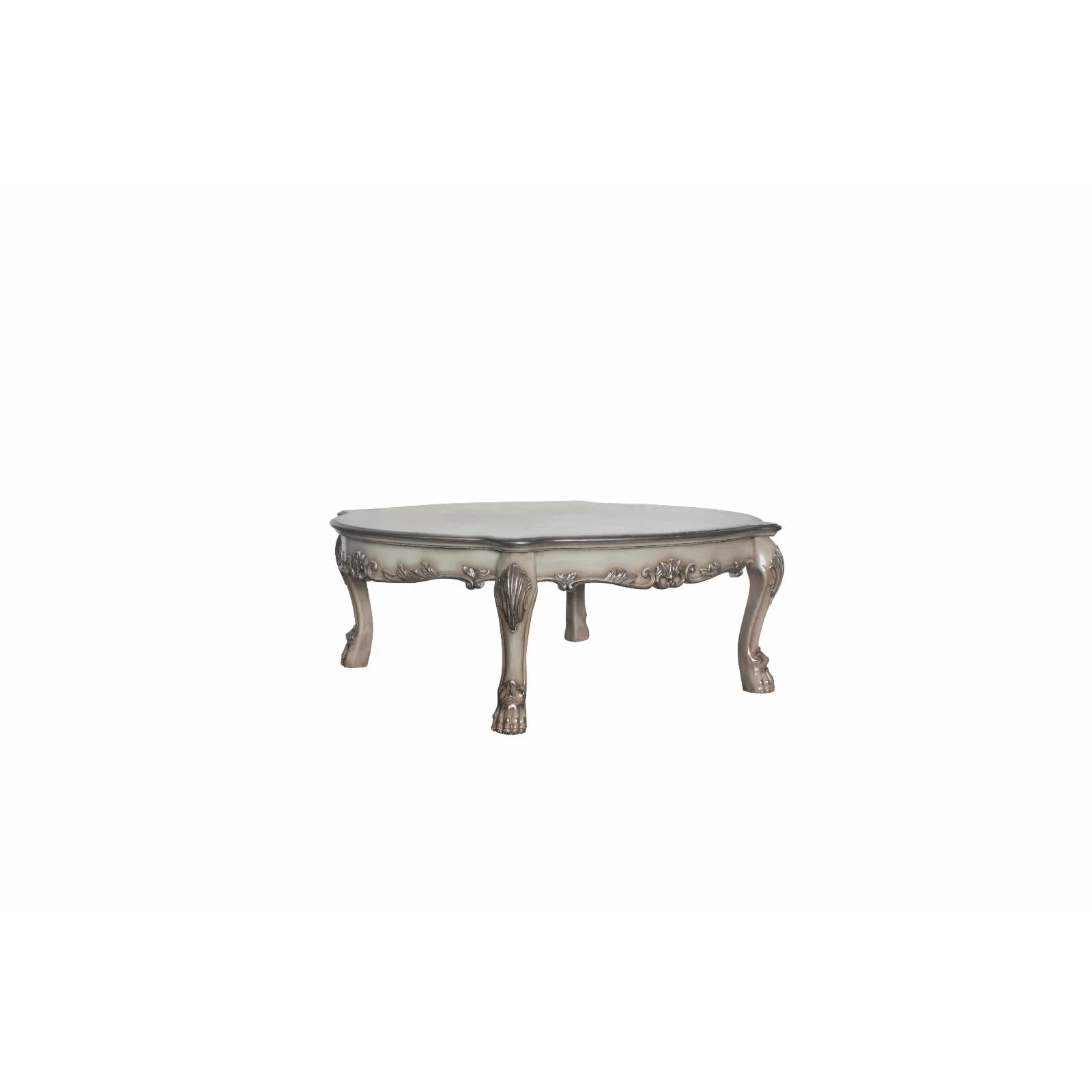 ACME Dresden Round Wooden Coffee Table in Vintage Bone White