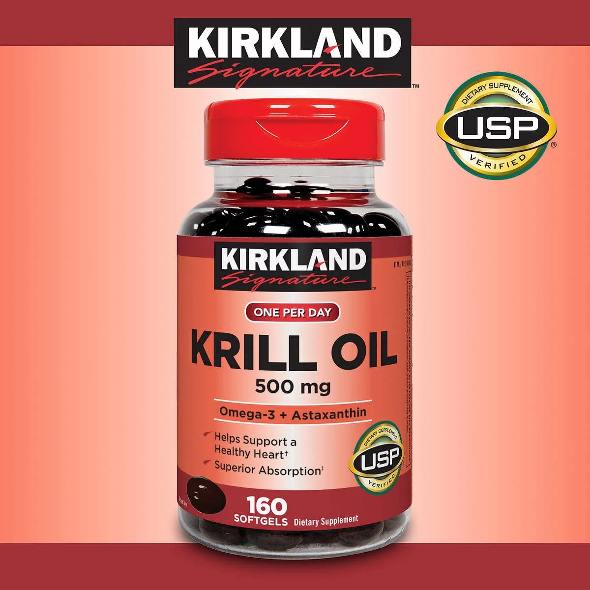 Kirkland Signature Krill Oil 500 mg., 160 Softgels